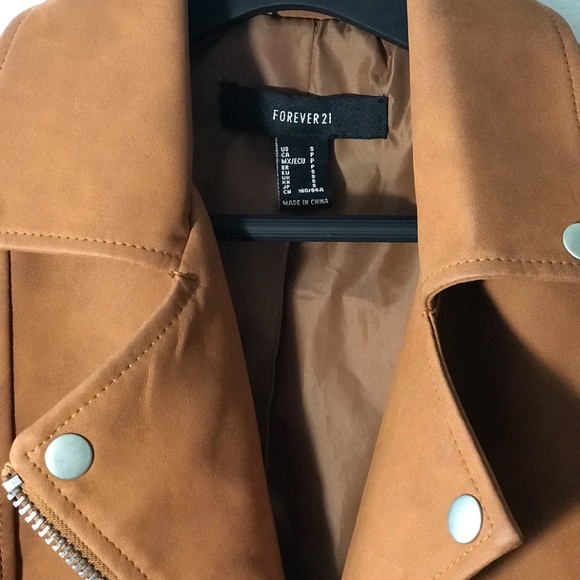 Faux Suede Leather Biker Jacket Small Forever 21 - Picture 4 of 5